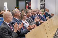 IX Podkarpackie Seminarium Spawalnicze. Od lewej: prof. Jarosław Sęp, prof. PRz Andrzej Trytek, prof. PRz Beata Mossety-Leszczak, prof. Andrzej Kawalec,